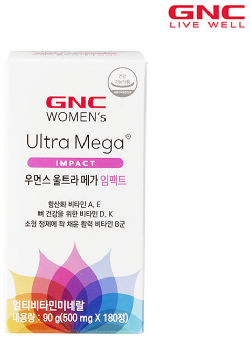GNC 우먼스 울트라 메가 임팩트 멀티비타민, 180정, 1개