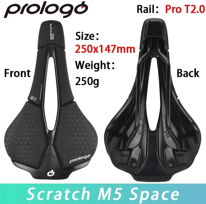 Prologo Scratch M5 Space/Pas T2.0 도로 MTB 여행용 레일 자전거 안장 XC 자갈 사이클링 부품, 03 SPACE T2.0 147mm, 1개