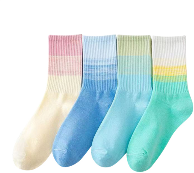 어썸케이 파스텔컬러 여성 무지개 골지 패션 양말