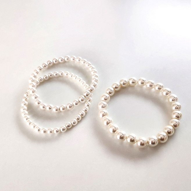 클래식 진주 팔찌 3개 세트