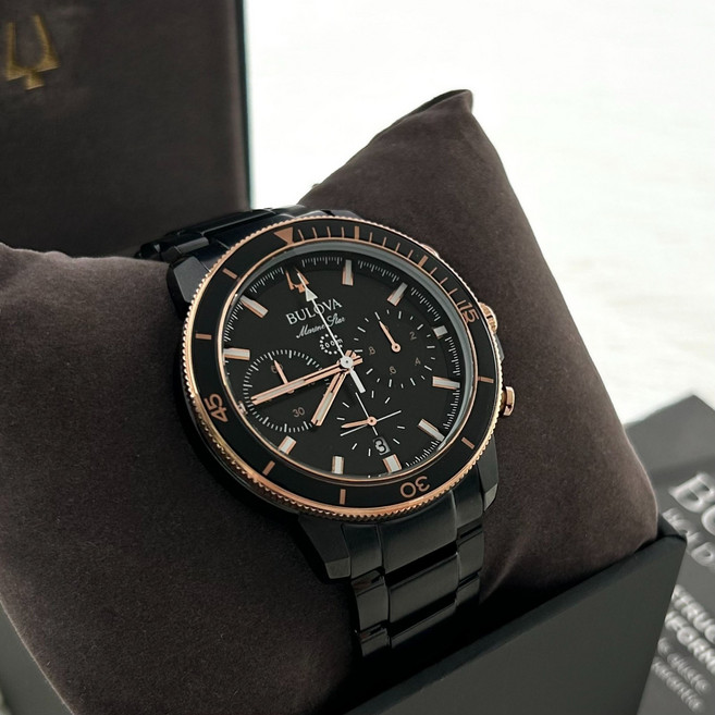 [Bulova] 부로바 98B302 마린 스타 로즈 골드 크로노그래프 스테인리스 스틸 남성 시계