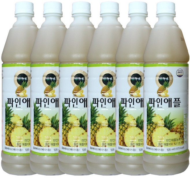 청솔 파인애플 음료, 6개, 835ml