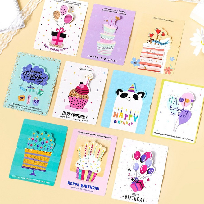 지구별 편지카드 입체 팝업 3D 생일 축하 카드 세트, 생일카드 10종세트