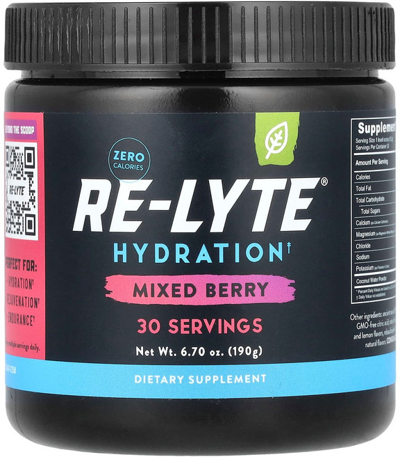 레드몬드 Re-Lyte 하이드레이션 믹스 베리 190g(6.70oz) RTC-10874, 189 g, 190g, 1개