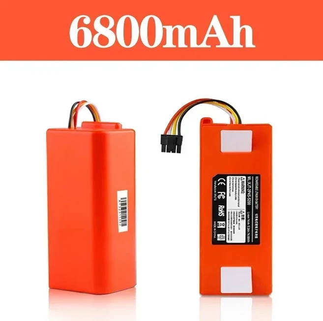 Brr 2p4s 5200s 14.4V 12800mAh 로봇 식 진공 청소기 교체 용 배터리 Xiaomi Roborock S55 S60 S65 S50 S5, 04 HONGMI 6800mAh