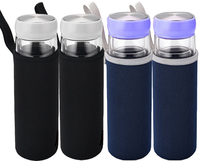 바시니아 보틀 물병 텀블러 파우치 4개세트 550ml 보온 보냉, 1개, 09_블랙2 네이비2