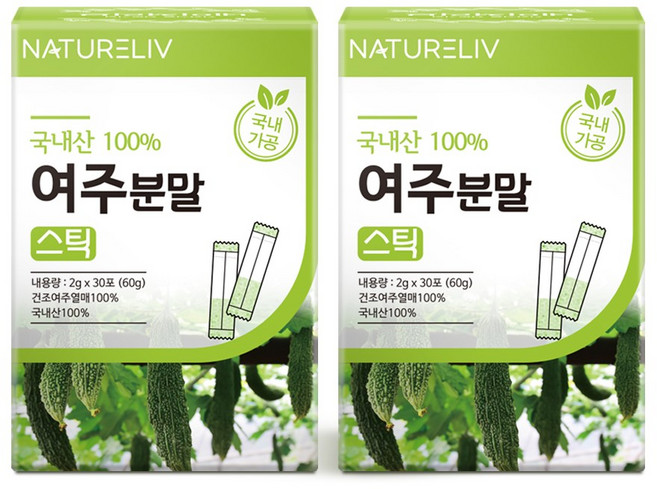 선물 세트 네이쳐리브 국산 여주 100% 분말 가루 스틱 씨앗 제거 국내산, 120g, 1개