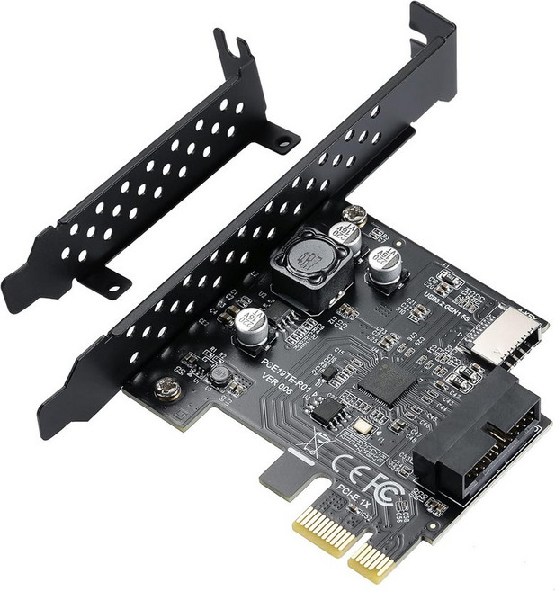 YBBOT PCIE SATA 익스페디션 카드 USB 3.2 GEN1 5Gbps 타입 E 키 A 및 3.0 19핀 전면 패널 확장 보드 XP WIN7 Vista WIN10 WIN11, PCE 19TE, 1개