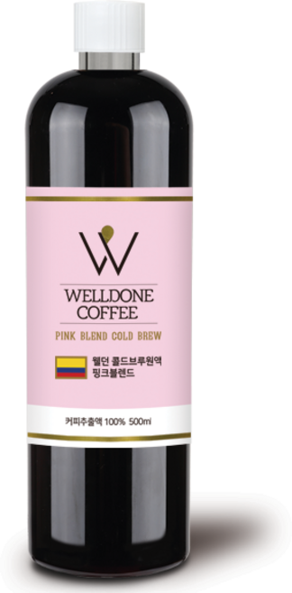 웰던커피 더치커피 콜드브루 원액 핑크블렌드 500ml, 1병
