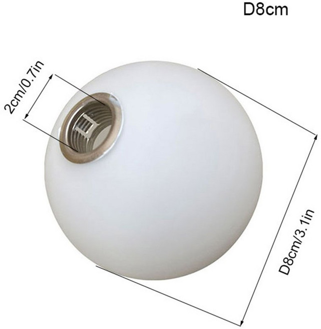 글라스 라이트 커버 액세서리 G9 스크럽 메탈 밀크 화이트 원형 샹들리에 거실 베드 심플 침실, 스크럽지름8CM구경2.2CM, 1개