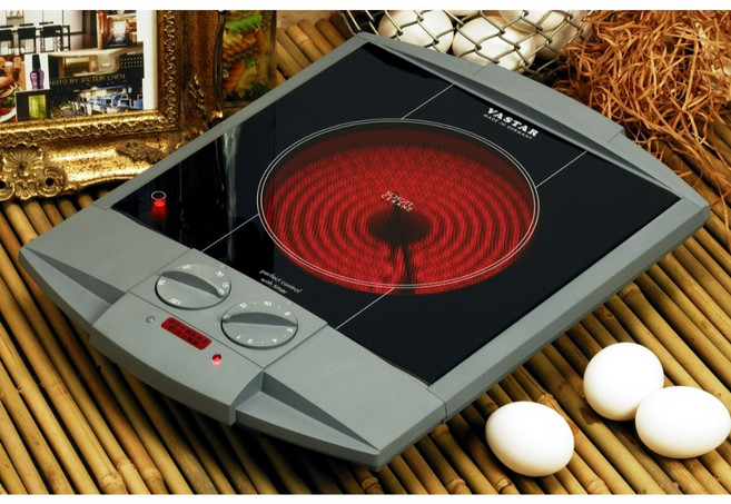 VASTAR RM66TM 陶瓷玻璃計時電爐, 白色,230V 1800W