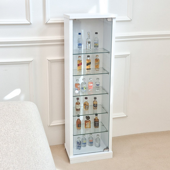 카미코코 cd장 유리장식장 수납장 진열장 장식장 미니어처 피규어, 백색