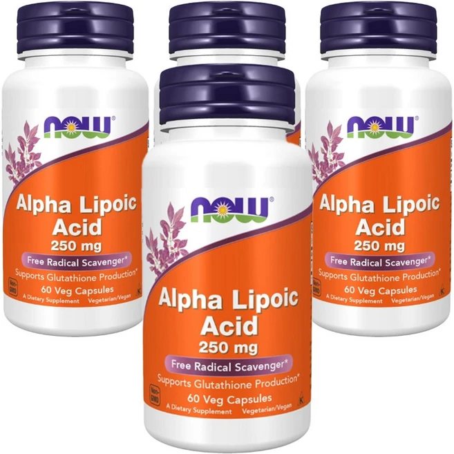나우푸드 알파리포산 250mg 베지 캡슐, 60정, 4개 - 쿠팡
