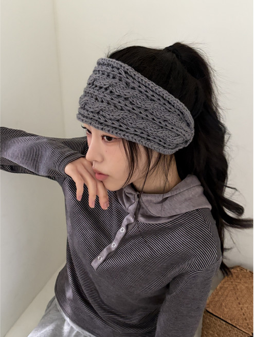 [비마이뮤즈] [투웨이 디자인] 몽트 꽈배기 투웨이 니트 헤어밴드 가을 겨울 반다나