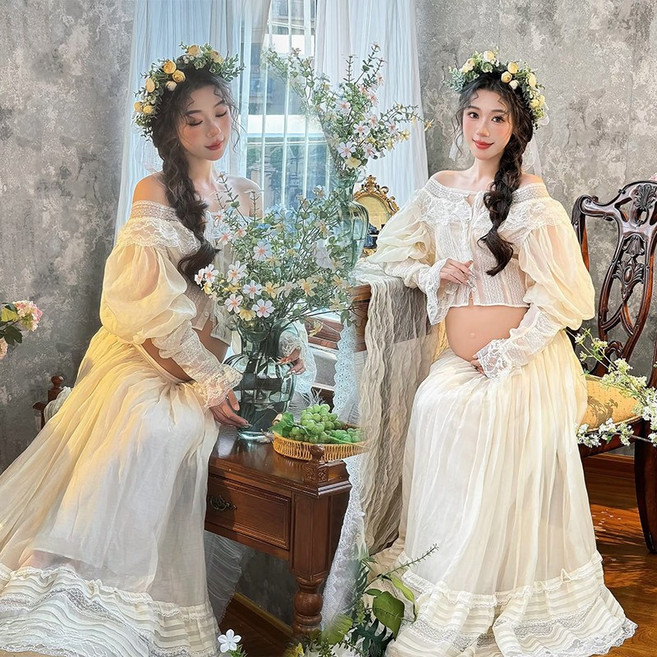 임산부 만삭촬영용 블랙 드레스 셀프 스튜디오 루즈핏 임부복 원피스
