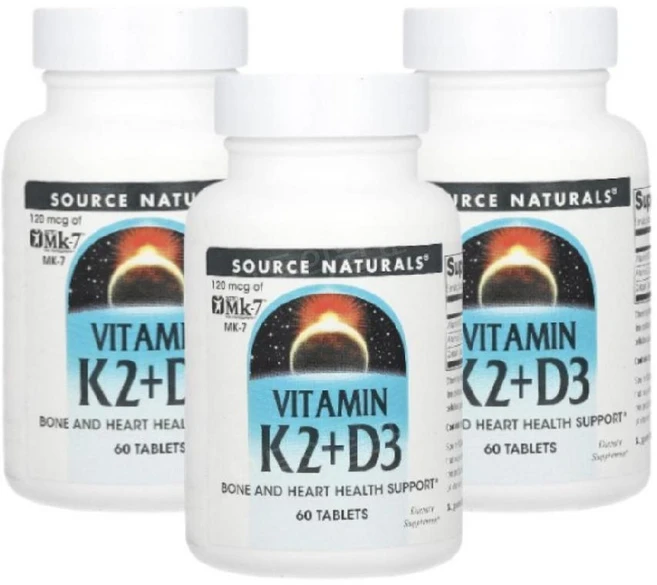 소스내추럴스 비타민 K2 D3 케이투 MK7 메나퀴논 60정 3개 - 쿠팡