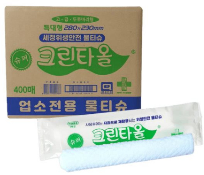 유한그린텍 슈퍼 크린타올 물티슈 400매, 1매, 1개