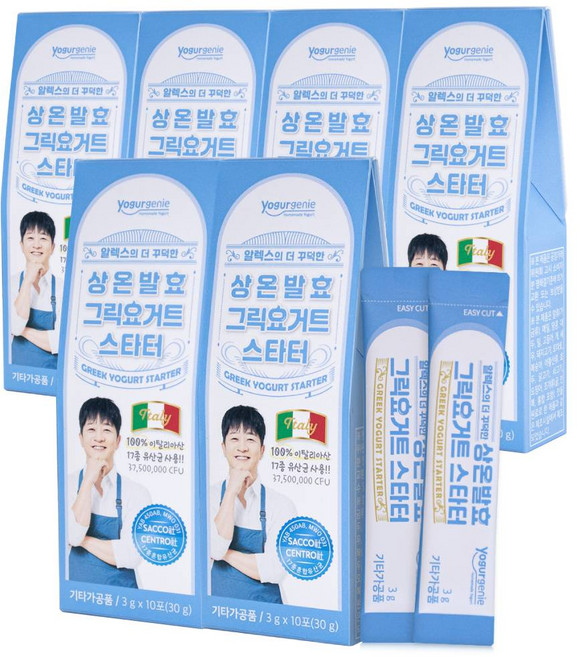 [메이준뉴트리] [6박스] 알렉스 그릭요거트 스타터 6박스+ 밀봉클립, 6개, 3g, 10개입