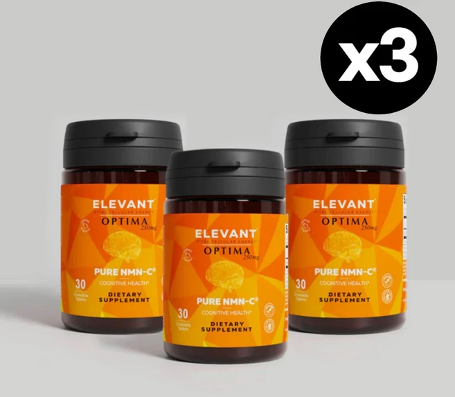 Elevant Optima 옵티마 NMN-C 250mg 30캡슐 x3통 3개월분 NAD 부스터 뇌건강 인지 집중력향상 미국 직배송, 3개, 30개입 - 쿠팡