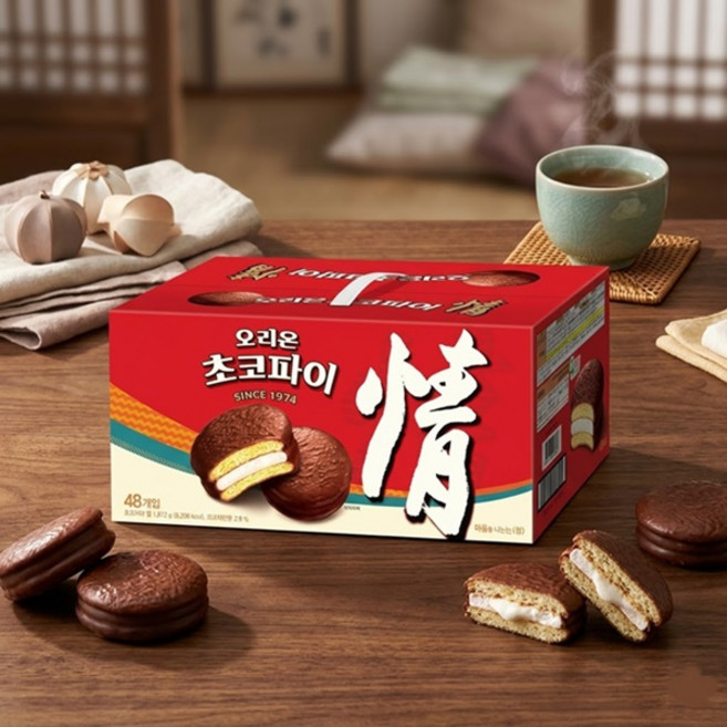 오리온 초코파이 대용량 과자 간식 아침대용 48P 1.872kg 1박스