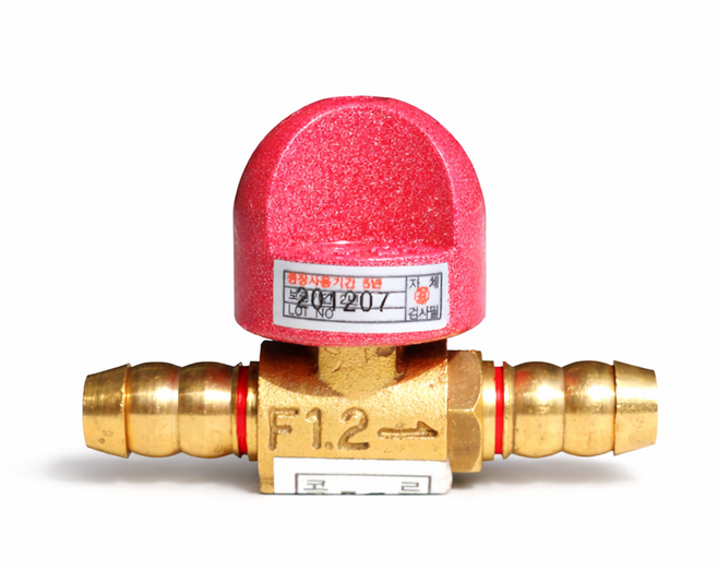 국산 신광 가스밸브 휴즈코크 퓨즈코크 휴즈콕 퓨즈콕 중간밸브 중간퓨즈 타임코크 가스타이머 타이머용 F1.2 F2.1 F2.5 LPG 도시가스 가스 밸브, 1개, 중간 밸브