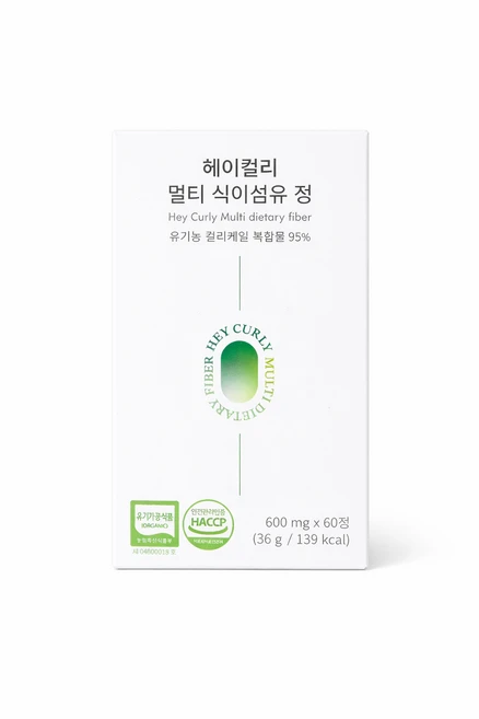 헤이컬리 멀티 식이섬유정 유기농 컬리케일 식이섬유 영양제 황금배합 식전야채 보충제, 1개, 60정 - 쿠팡