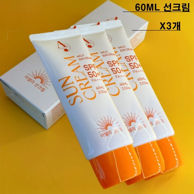 ANELY 아넬리 마일드선크림 60ML 미백 주름개선 자외선차단 SPF50+ PA++++ 데일리선크림, 60L, 3개 - 쿠팡