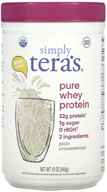 몸관리하세요 겨울입니다 Simply Tera's 순수 유청 단백질 플레인 무가당 340g(12oz) 특별관리진행, SimplyTeras순수유청단백질플레인무가당340g12, 340g, 1개 - 쿠팡