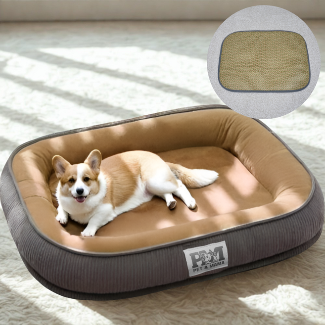 홀릭하임 관절보호 포근한 노령견 폼 방석 커버분리형 세탁가능 쿠션, 1개, 브라운