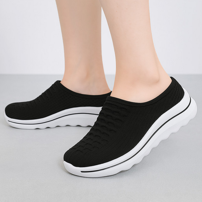 스코프어스 여성 여름 발편한 뮬 슬립온 통기성 가벼운 운동화 슬리퍼