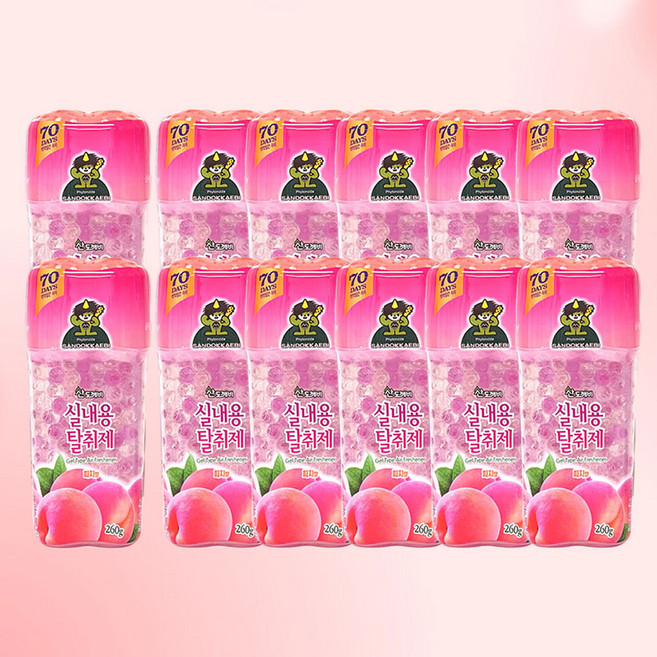산도깨비 실내용탈취제 피치, 260g, 12개