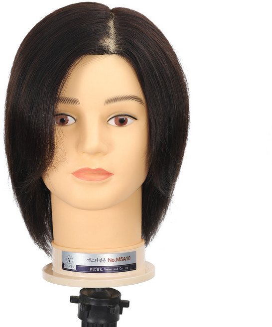 비너스가발 100%인모 12인치 맨즈 커트연습용통가발 블랙, 100%인모 12인치(남자가발), 1개