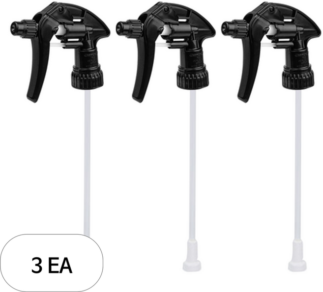 청소해결사 캐니언 내화학성 2중 분무기 헤드, 블랙, 3개