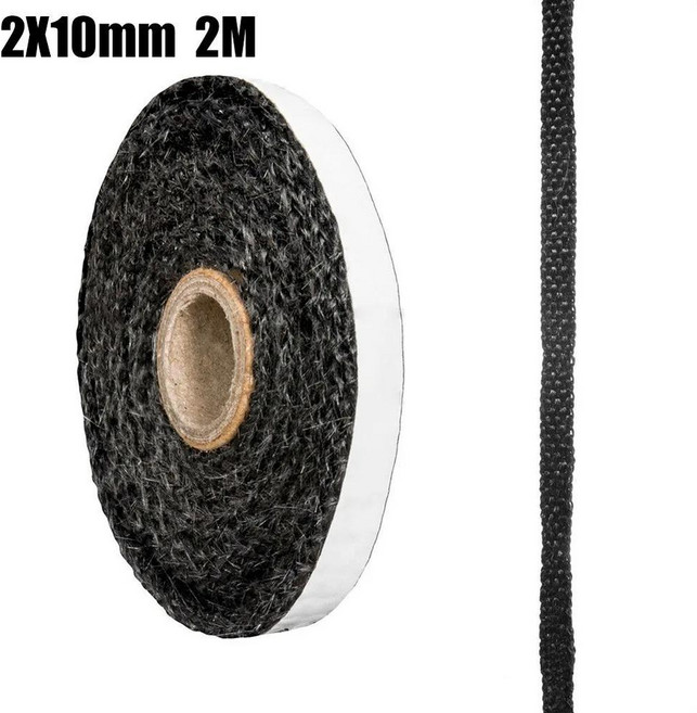 검은 스토브 교체 가스켓 로프 유리 섬유 벽난로 도어 씰링 테이프 너비 길이, 1. 10mm