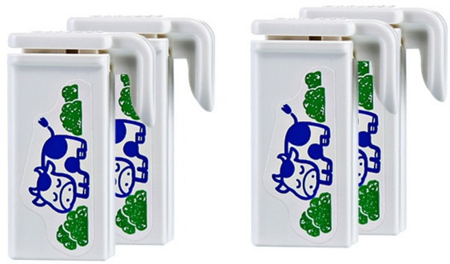 lec 젖소 우유 클립 우유팩 밀봉 클립 2p 세트, 화이트, 2개