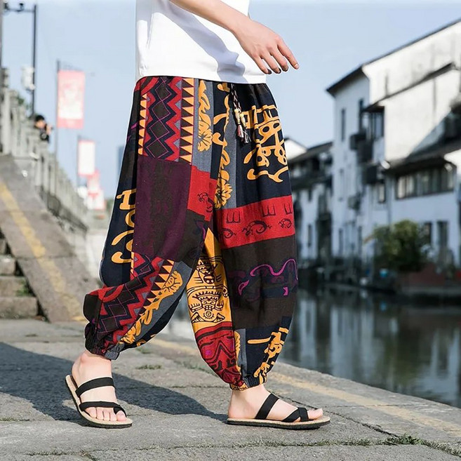 MOSAIRATION커플용 루즈핏 비치 조거 팬츠 캐주얼 스판 허리 스트링 루즈핏 편한 벌룬팬츠 U0030520