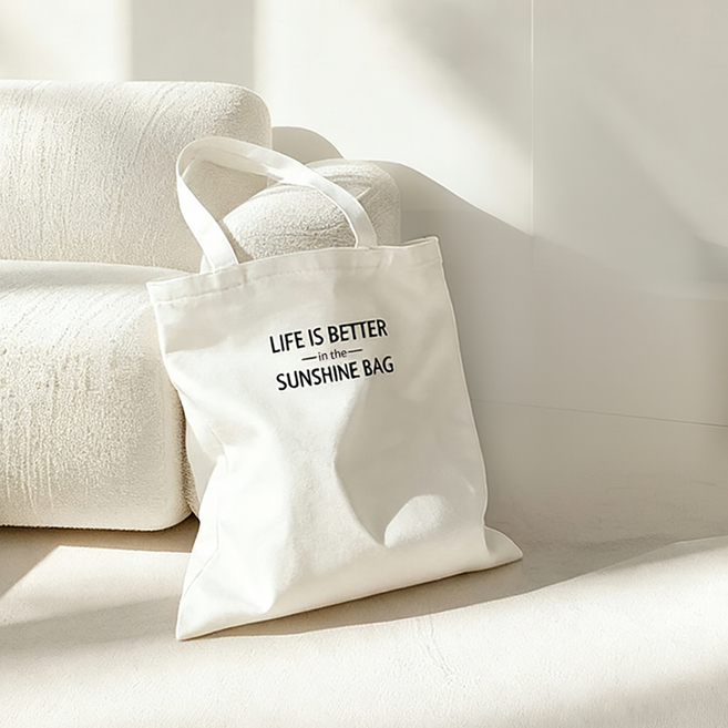 플러스리빙 남녀공용 캔버스 숄더 에코백