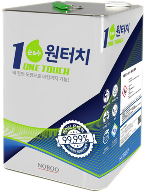노루페인트 친환경 내부용 수성페인트 순앤수 원터치 16L 무광, 화이트2, 1개