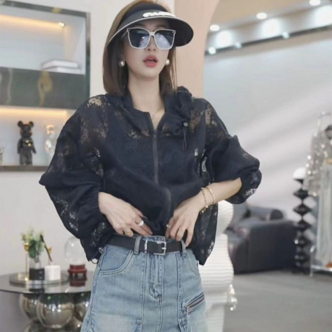 휠렉스 여성 패션 후드 집업 루즈핏 자외선 차단복 JT502