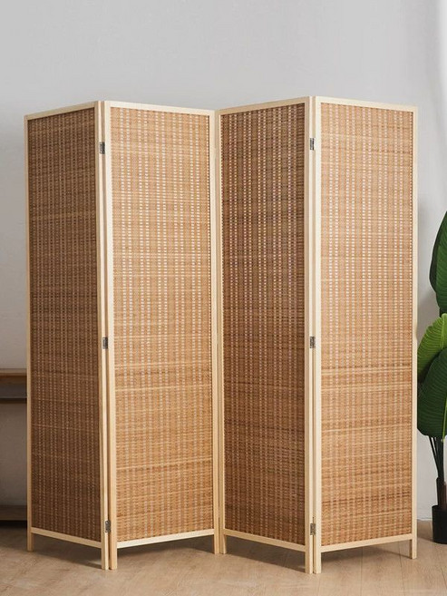 파티션 병풍파티션 라탄소재 가벽파티션 공간분리 침실 셀프 이동식 접이식 인테리어, 2mx0.5m (4단)