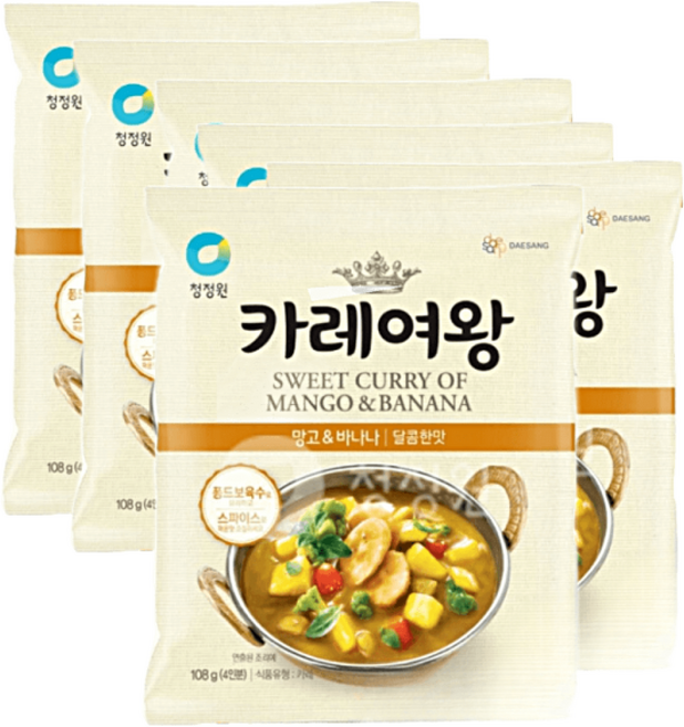 청정원 카레 카레여왕 망고바나나 분말, 108g, 6개