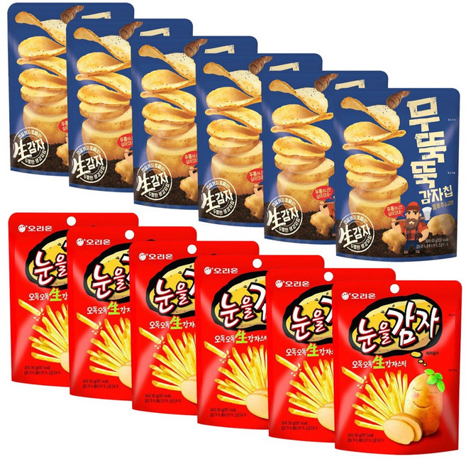 오리온 무뚝뚝감자칩 60g x 6p + 눈을감자 56g x 6p, 2세트