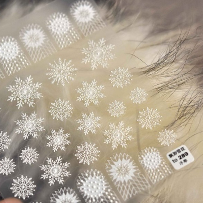 [고네일] 토모니 눈꽃스티커 289 / 눈꽃네일 네일스티커 겨울네일, 1개