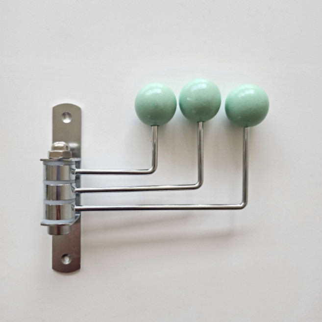 빈티지 우드볼 행거 코트랙 모자걸이 옷걸이 회전형 벽행거, 민트, 1개