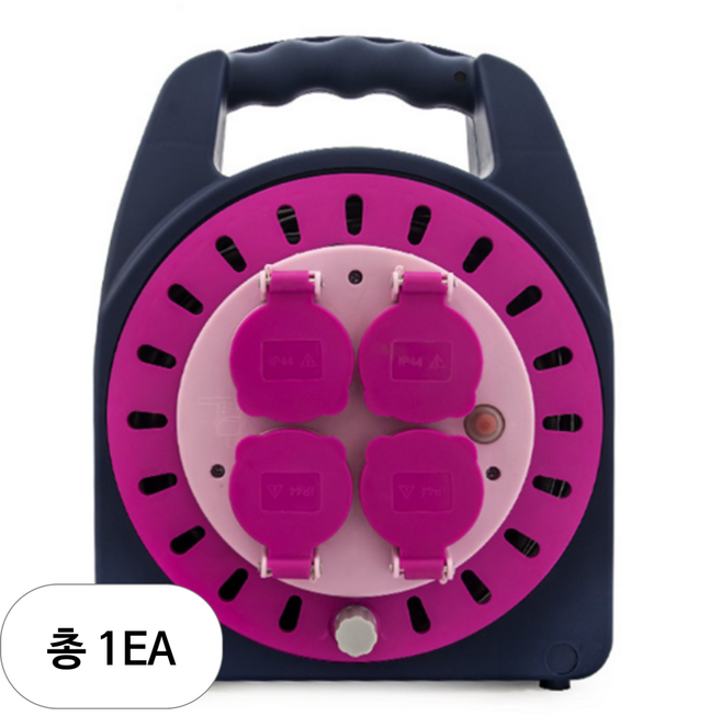 세이즈 X2 IP-1.5SQ 방우방진형 케이블릴 4구 HJR-9P, 20m, 핫핑크, 1개