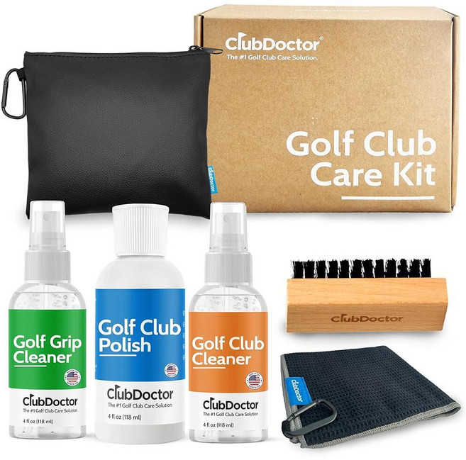 미국출고 평점4.5+ 177547 Club Doctor Golf 케어 키트 - 아이언 드라이버 퍼터 청소 광택 및 복원 긁힘 흠집 녹 제거제 그립 클리너 클럽 클리너