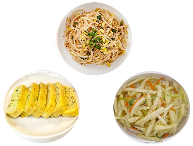 정래윤의오늘반찬 가정식집밥 3종반찬세트 콩나물무침+계란말이+감자채볶음, 1세트, 530g