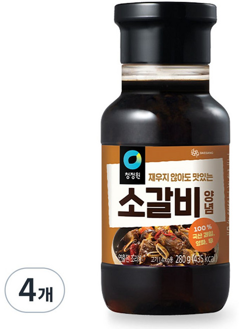 청정원 소갈비양념, 280g, 4개