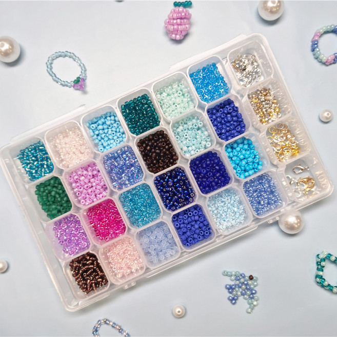 리니팜 올인원 비즈 공예 세트 키링 팔찌 만들기, 바다이야기, 1세트