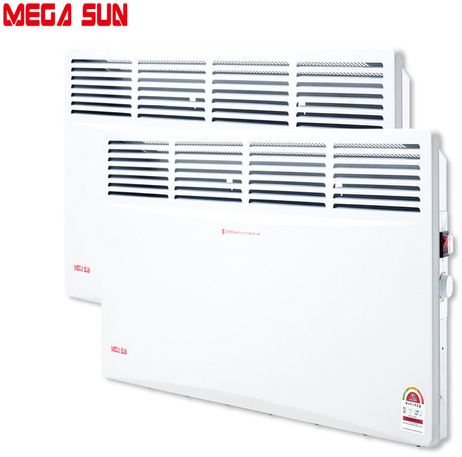 1+1 메가썬 2단조절 전기컨벡터 히터 대류식 난방기 스탠드 벽걸이 겸용 2대 묶음, 2000W